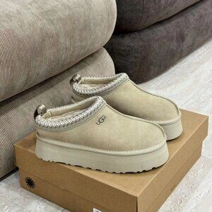 UGG TAZZ Tasman Suede PLATFORM SLIPPER Clog Shoe MUSTARD SEED